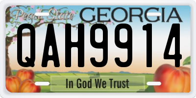 GA license plate QAH9914