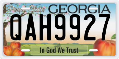 GA license plate QAH9927