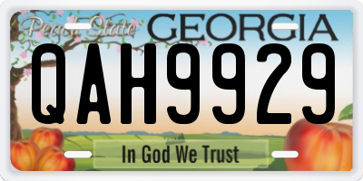 GA license plate QAH9929