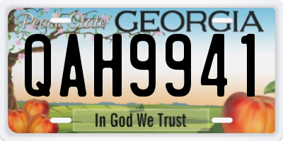 GA license plate QAH9941