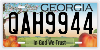 GA license plate QAH9944