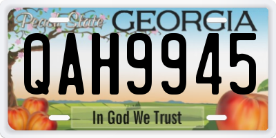 GA license plate QAH9945