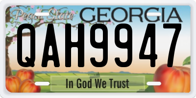 GA license plate QAH9947