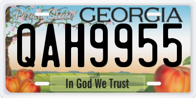 GA license plate QAH9955
