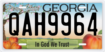 GA license plate QAH9964