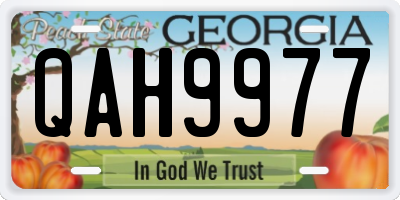 GA license plate QAH9977