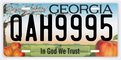 GA license plate QAH9995