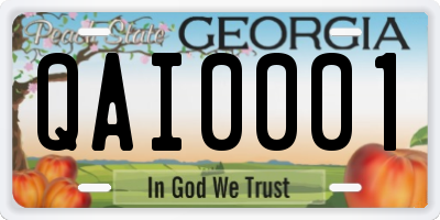 GA license plate QAI0001