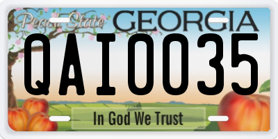GA license plate QAI0035