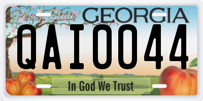 GA license plate QAI0044