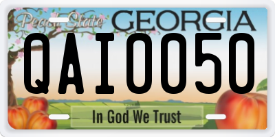 GA license plate QAI0050