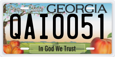 GA license plate QAI0051