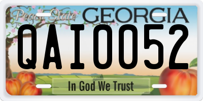 GA license plate QAI0052