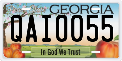 GA license plate QAI0055