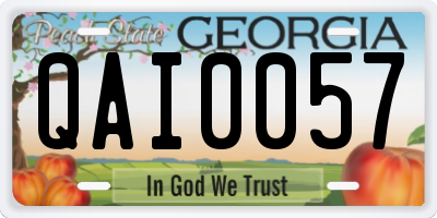 GA license plate QAI0057