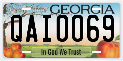 GA license plate QAI0069