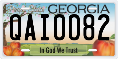 GA license plate QAI0082
