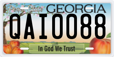 GA license plate QAI0088
