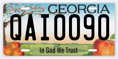 GA license plate QAI0090