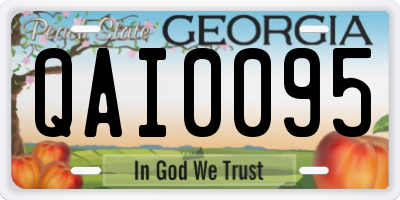 GA license plate QAI0095
