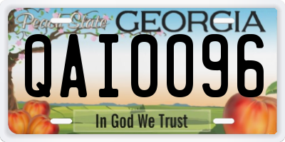 GA license plate QAI0096