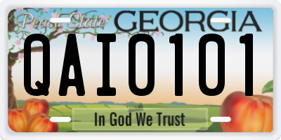 GA license plate QAI0101