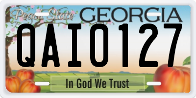 GA license plate QAI0127