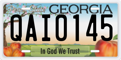 GA license plate QAI0145