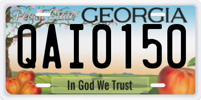GA license plate QAI0150