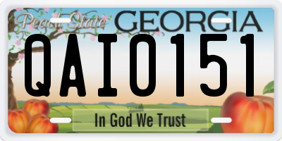 GA license plate QAI0151