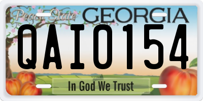 GA license plate QAI0154