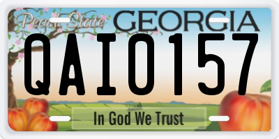 GA license plate QAI0157