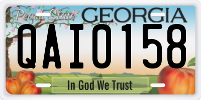 GA license plate QAI0158