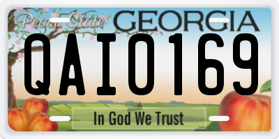 GA license plate QAI0169