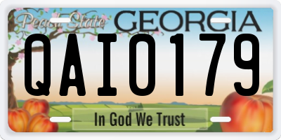 GA license plate QAI0179
