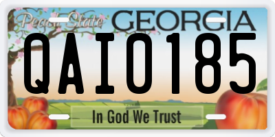GA license plate QAI0185