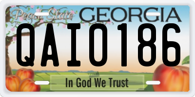 GA license plate QAI0186