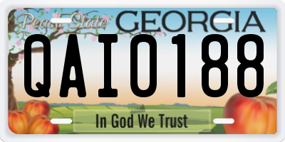 GA license plate QAI0188