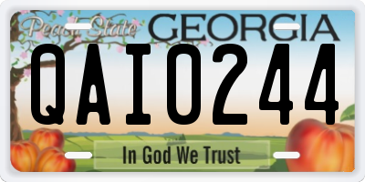 GA license plate QAI0244