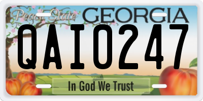 GA license plate QAI0247