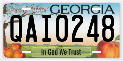 GA license plate QAI0248