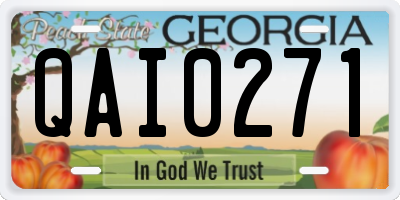 GA license plate QAI0271
