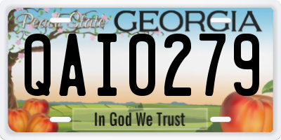 GA license plate QAI0279