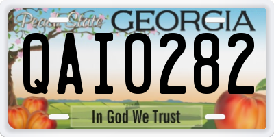 GA license plate QAI0282