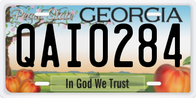 GA license plate QAI0284