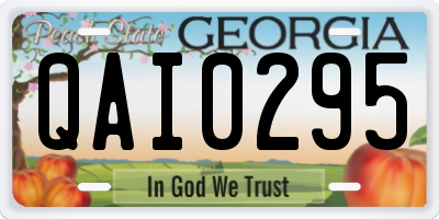 GA license plate QAI0295
