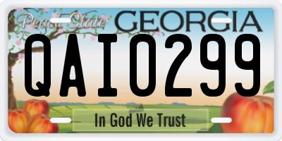 GA license plate QAI0299