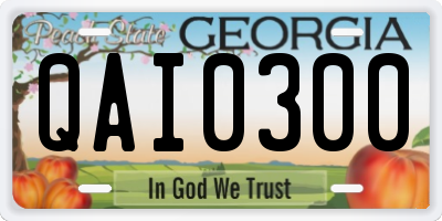 GA license plate QAI0300