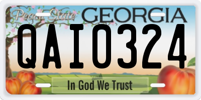 GA license plate QAI0324