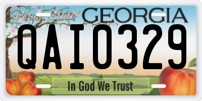 GA license plate QAI0329